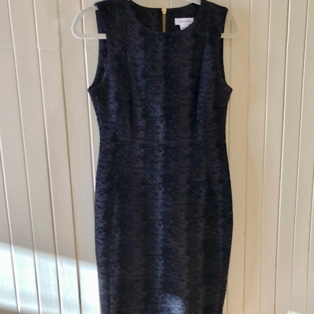 Calvin Klein Black Sleeveless Sheath Dress - LBD "velvet"